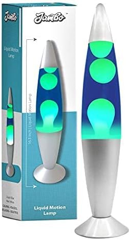 Jambo 16-Inch Beautiful Lamp with Wax That Flows Like Lava (Blue with Yellow/Green Wax, 16 Inch), Relaxing Night Light Nighlight Home Decor Living Room Office Bedroom Lamp for Adults, Teens, and Kids