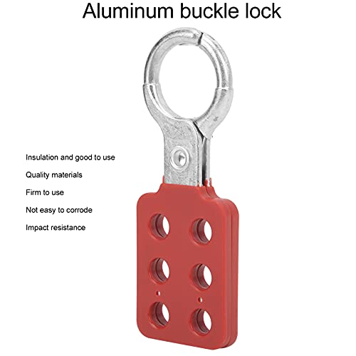 Image of Lock Out Tag Out Hasp, Pack of 10 Lockout Hasp 25mm /1.0in 6 Holes Aluminium Red Safety Hasp Lock Insulation Padlock Hasp for Chemical Industry Electric Power Coal Mine
