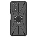 SEEKO Cover per Xiaomi Redmi Note 11 4G / Redmi Note 11S 4G, Antiurto Protezione Silicone con 360° Anello Supporto Kickstand Rugged Custodia TPU Bumper Case - Nero
