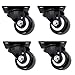 Dr.Luck 2" Black Polyurethane PU Heavy Duty Swivel Caster Wheel Without Brake, 360 Degree Top Plate with Safety Dual Locking Load Capacity 600 Lbs for 4 Wheels, Set of 4