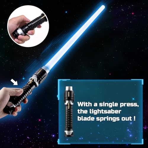 Symee SYMEE00001 2024 Fully Retractable Light Saber-2 Pack Led Mini Power Lightsaber Swords For Boys Girls Party Halloween Christmas Birthday Toy Real Blue Red Dueling Lightsaber Forge Toy thumb #1