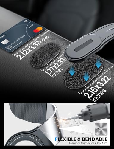 eSamcore for MagSafe Car Mount Detachable, Bendable Aluminum Arm Magnetic Phone Holder for Car【20 Strong Magnets】 Cell Phone Mount for Car Dash Fit iPhone 17 16 15 14 Pro Max Mini Mag Safe Accessories