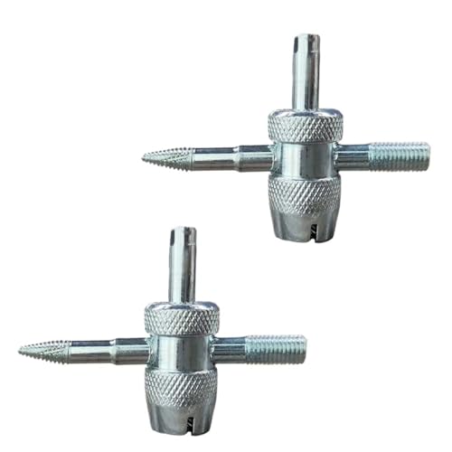 LHDOS 2PCS 4-Way Tire Valve Core Removal Tool, 4-in-1 Universal Valve Wrench Multifunctional Tire Valve Tools, Valve Core Tool Auto Tire Stem Core Remover Installer for Car Bicycle Bike Tire Repair