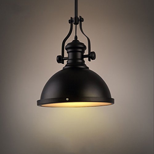 Lámpara colgante vintage de hierro negro con jaula de metal retro para techo de cocina