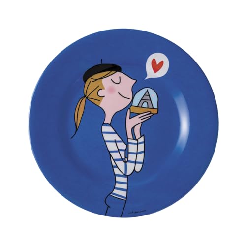 Soledad Petit Jour - Assiette à Dessert Parisienne Bleue Ø 20cm - Mélamine