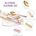 Maxspace Besteck Set 6 Personen, 24-teiliges Silbrig Edelstahl Flatware Set mit Besteckhalter Löffel Gabeln und Messer, Cutlery Set für Haus Restaurant Zusammenkommen (Rosé Gold)
