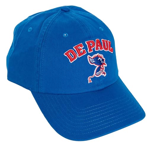 Desert Cactus DePaul University Baseball Hat Blue Demons Brimmed Embroidered Cap Adjustable Cloth Strap Adult (Style D1 Vintage)