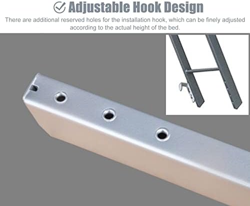 Adjustable Silver Bunk Ladder for RVs & Travel Trailers – Replacement Ladder with Hook, 130/140/150 cm, Ideal for Bunk Beds, Easy Hanging Installation