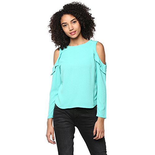 Image of Harpa Women's Regular Fit Crepe Boat Neck Top