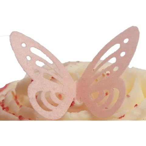 Toppercake Edible Wafer Butterfly Cup Cake Decorations Baby Pink Cover