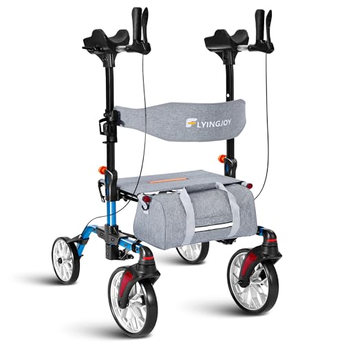 Lightweight Upright Rollator Walker All-Terrain Ultra Compact One-Click Folding with