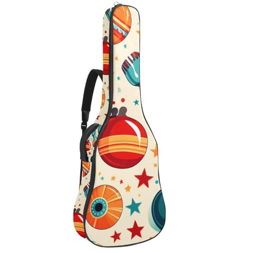 Housse guitare acoustique 109 cm motif bowling en tissu Oxford imperméable
