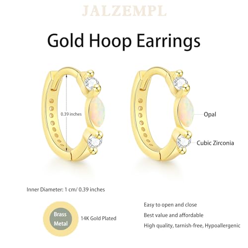 Gold Hoop Opal Earrings For Women 14k Gold Plated Small Huggie Earring Diamond Cubic Zirconia Dainty Jewelry Gifts2