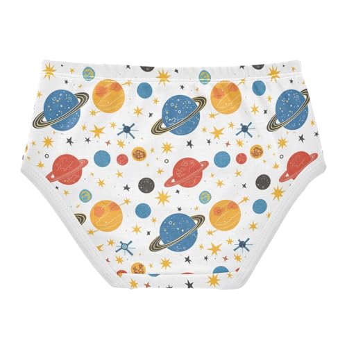 Wusikd Colorful Planets Girls' Underwear Cotton Stars Girls Briefs Soft Toddler Underwear 2T2
