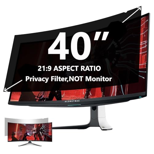 ACONETMAX 40 Inches Privacy Screen Filter for Ultrawide 21:9 Curved Monitor | Computer Privacy Shield | Anti-Glare | Anti- Blue Light Protector
