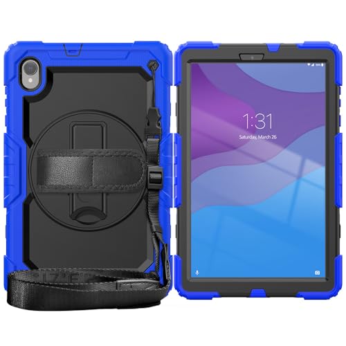 Coque rotative Lenovo Tab M10 HD 2e Gen avec porte-crayon et dragonne antichoc
