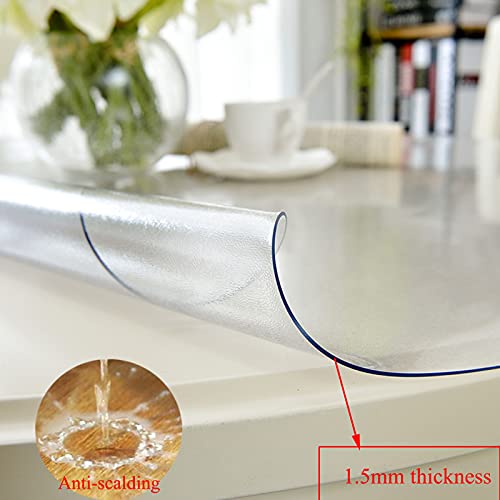 Protection de nappe mate ronde en PVC transparent pour table basse