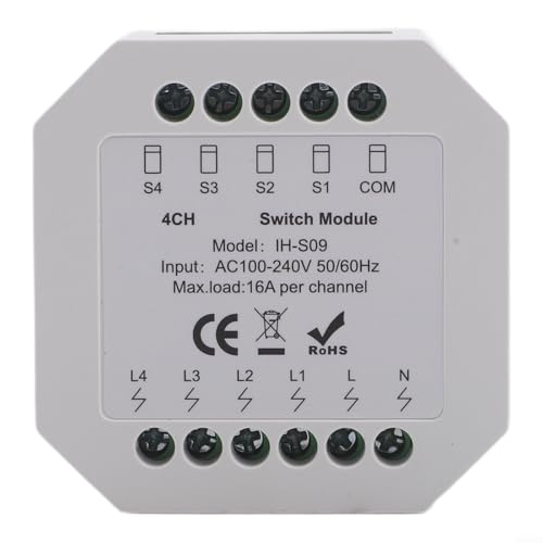 Interruptor inteligente Zigbee de 16A de 4 canales para automatizar luces sin cambiar cables 2