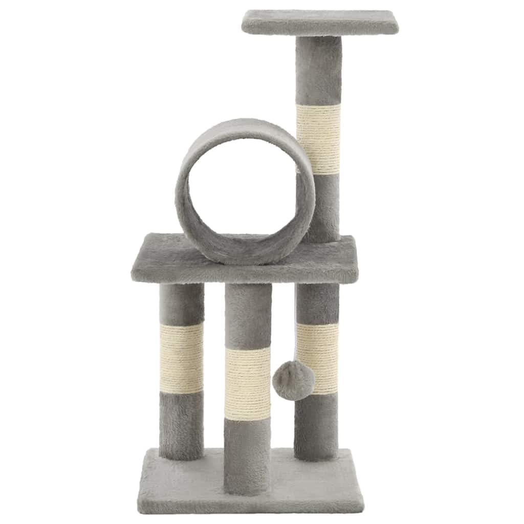 Chusui Rascador para Gatos con Poste de sisal, Arbol para Gatos, Gatos Accesorios, Arranhador para Gatos, Arbol Rascador Gatos, 65 cm Gris