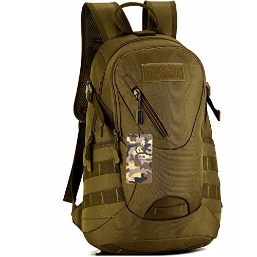 JSHAHA Motorrad Rucksack Taktische Militärtasche Army Assault Pack Rucksack Herren (Braun) Cover