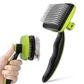 Pecute Cat Brush Bog Brush, Cat Hair Brush for Grooming, Self Cleaning Slicker Dog Brush, Rounded Pins Cat Brush for Short Haired Cats, Small Dog Grooming Brush Safe and Smooth