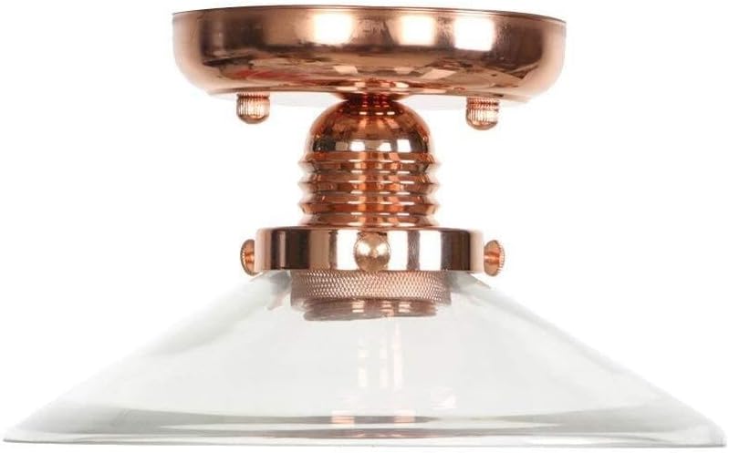 Rose Gold Metal Iron Transparent Glass Vintage Ceiling Light Fixtures Loft E27 Edison Industrial Single Head Ceiling Lamp Hallway Antique Lamps Home Lighting
