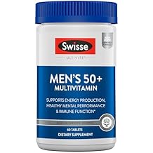 Swisse Daily Multivitamin for Men 50 and Over | 39 Vitamins, Antioxidants and Minerals + Adaptogens | Energy & Immune Support | Mens 50+ Multivitamins Supplement | 60 Tablets