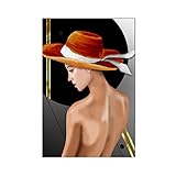 LEOMUZI Modèle de mode Toile Affiche Mur Art Décor Imprimer Image Peintures pour Salon Chambre Sans cadre 08x12inch (20x30cm)