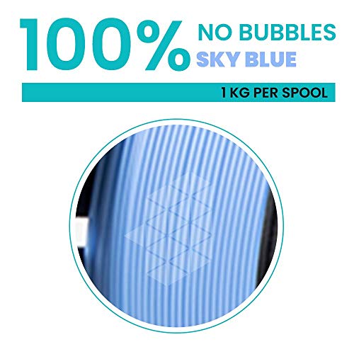 Image of Tesseract Premium PLA + 1.75mm 3D Printing Filament | Dimensional Accuracy + /- 0.03mm | Compatible with Most FDM Printers | 1 KG 3D Printer Filament - PLA Sky Blue (Quantity 1)
