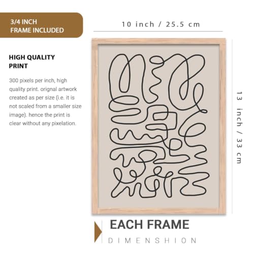Image of HOTHOUSE Decorative Modern Wall Art Print With Frame Abstract Paintings For Living Room Bed Room Hotel Wall Decor Digital Reprint Set of 3 (10X13 inch)