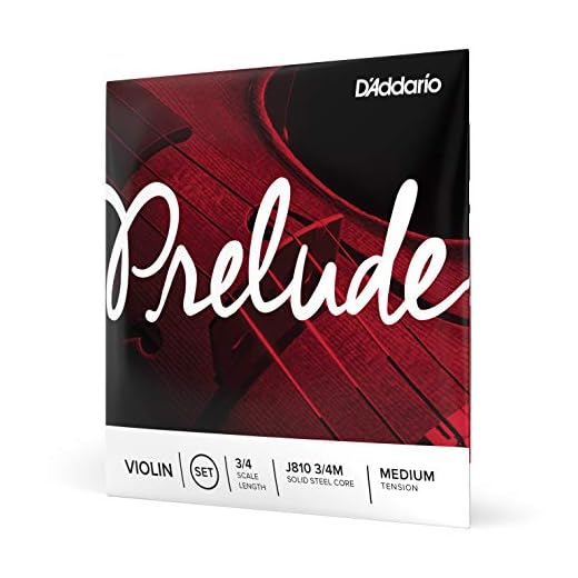 D'Addario J810 3/4M Prelude 3/4 Scale Medium Tension Violin String Set, Full Set