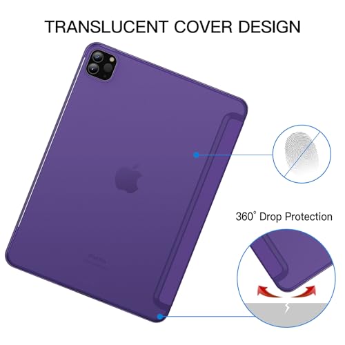Image of JETech Cover Case for iPad Pro 11-Inch, 2022 /2021 /2020 /2018 Model (4th /3rd /2nd /1st Generation), Compatible with Pencil, Cover Auto Wake /Sleep (Purple)