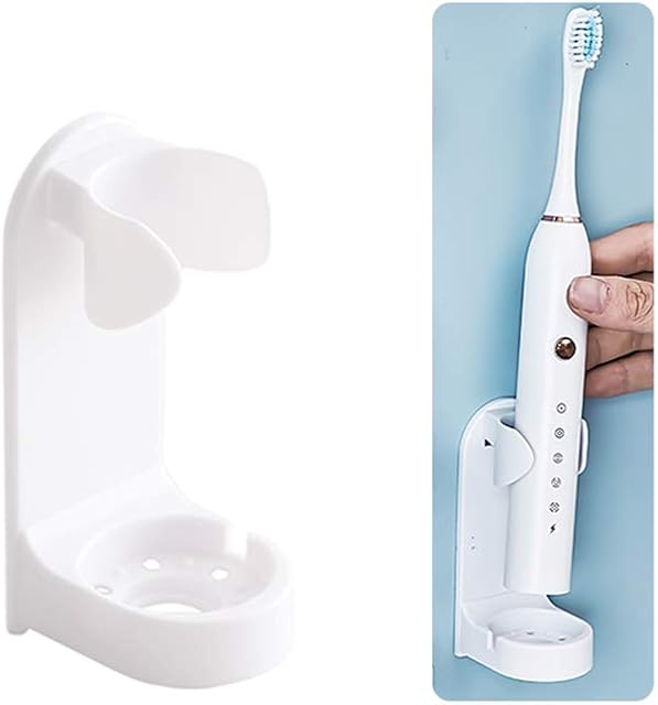 Andiker Electric Toothbrush Holder Adhesive Wall Mounted, Brush Storage Organizer, Non-Slip Tooth Brush Body Base Stander for Bathroom to Keep Drying, Space-saving 1 pcs/2pcs/3pcs (1PC)