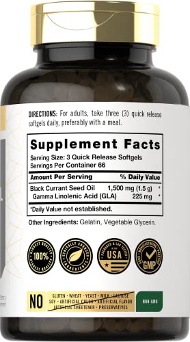Carlyle Black Currant Oil Softgels | 1500Mg | 200 Count | Non-Gmo And Gluten Free Formula | Black Currant Seed Oil #TOP1