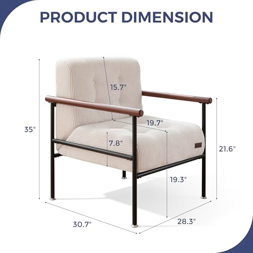 MAXYOYO Accent Chair, Modern Living Room Chair with Metal Frame - Image 2