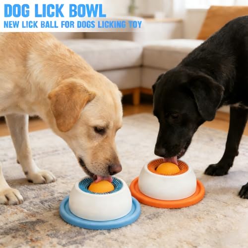 DIANLIANG 2 Stück Schleckball Hund, Leckspielzeug Hunde Lick Bowl, Leckball Hund Große Kleine Lick Sphere