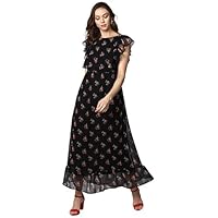 StyleStone Women’s Maxi Dress with Flutter Sleeves