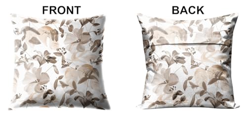 Image of Casableu Cobano Decorative Throw Cushion Cover, 18 x 18 Inch, Floral Pattern, Floral Pillow Covers, 45.72 x 45.72 cm, Set of 2