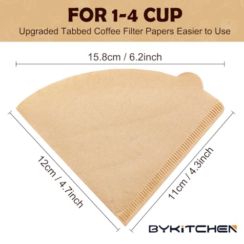 BYKITCHEN Size 2 Coffee Filter Papers, Natural Unbleached, 200 Count - Ideal for Pure Coffee Brewing - Image 2