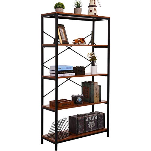 OPPSDECOR 5 Tier Tall Bookcase, 32