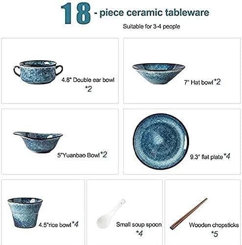 Miniatura 3 de Juego de vajilla de cocina y comedor juegos de vajilla de porcelana juegos de platos de esmalte degradado cuencos platos de postre platos de cena