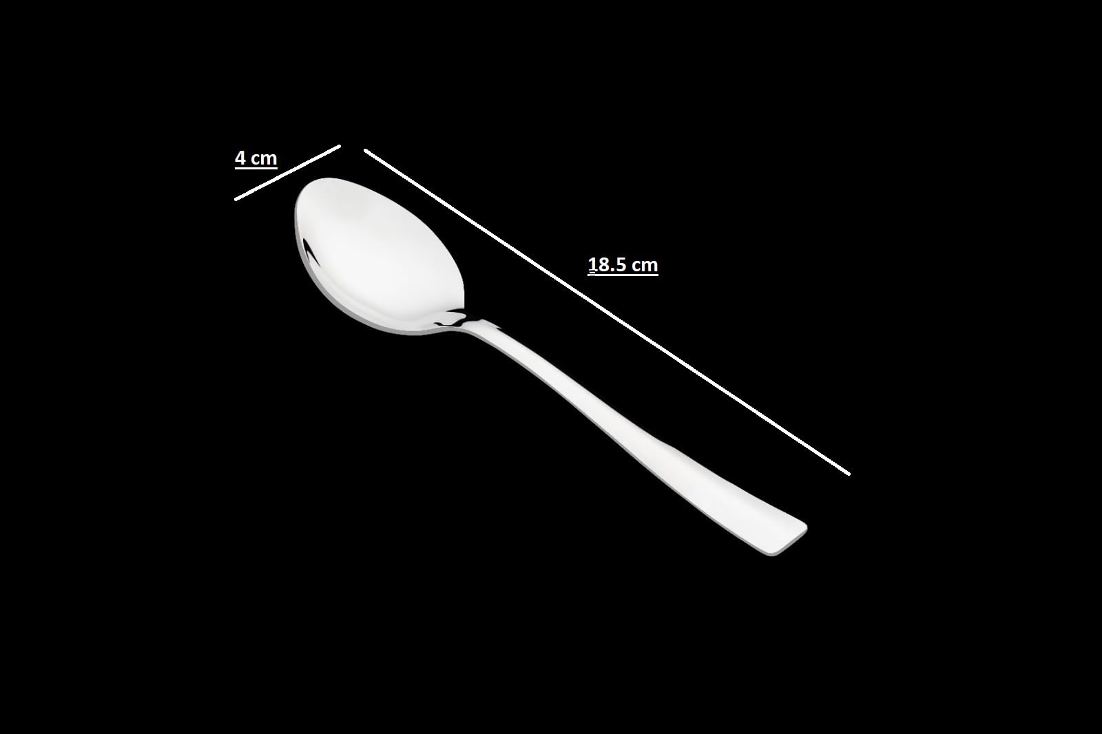 appeasy Stainless Steel Dessert Spoon Set - Silver, Mirror Polished, Ergonomic, Rust-Resistant-18.5 cm Long. (6) 2