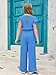Haloumoning Girls Jumpsuit Kids Fashion Ruffle Cap Sleeve Wide Leg Rompers One Piece Outfits with Pockets