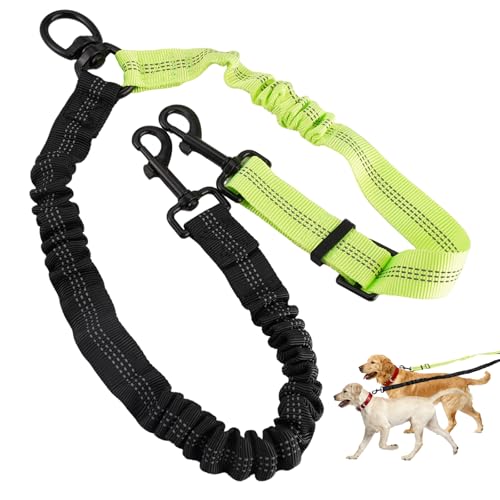 Doppelleine für 2 Hunde, Kein Verheddern 360° Drehbarer Doppelte Hundeleine, Hundeleine für Zwei...