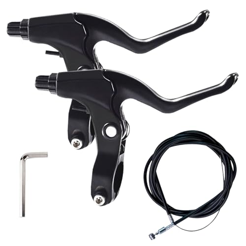 Jeu de 2 Leviers de Frein Vélo en Alliage d'Aluminium avec Câbles - Compatible VTT, BMX et Route - Freins de Poignée Haute Performance