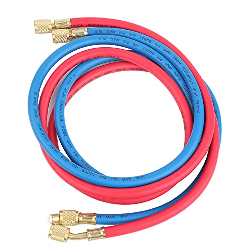 Manguera de recarga de refrigerante de aire acondicionado Munefe, manguera de carga de refrigerante, herramienta de reparación de aire acondicionado para aires acondicionados, (Doble inglés 1.5