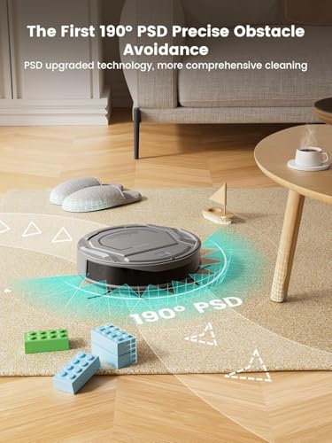 Image of Lefant Robot Vacuum Cleaner, 120 Mins Runtime, Compact Design, Low Noise, Powerful Suction, Wi-Fi /App /Voice Control, Self-Charging, Scheduled Cleaning, Ideal for Pet Hair and Hard Floors, M210 Black