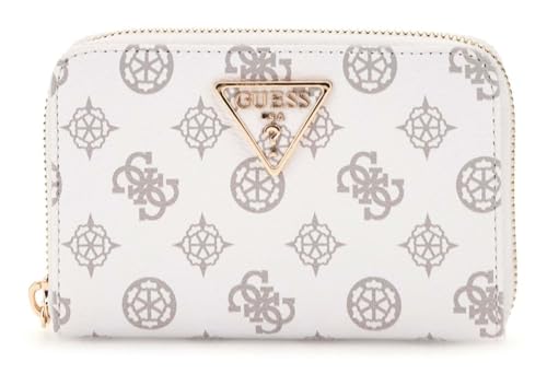Portefeuille GUESS Laurel grand rangement zippé imprimé logo blanc