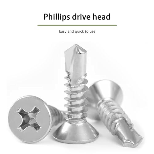 #8 x 1 pulgada Tornillos para chapa de metal, paquete 100 miniatura 3