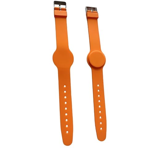 JYJRFID 5 braccialetti impermeabili 13,56 MHZ CLASSIC 1K RFID in silicone impermeabile, braccialetto in silicone NFC, braccialetto regolabile RFID (arancione)